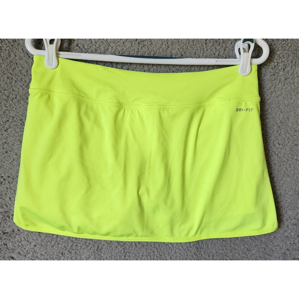 Nike Dri-FIT Skort Womens Medium Neon Yellow Athletic Tennis Activewear Skirt - Picture 7 of 15